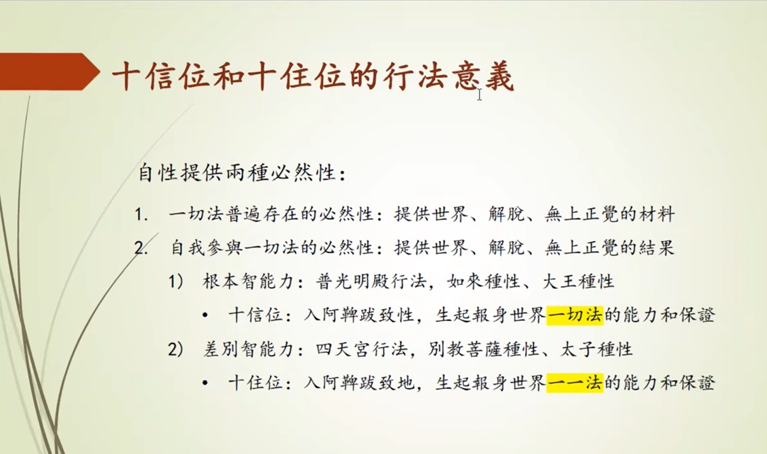 十信位和十住位的行法意義